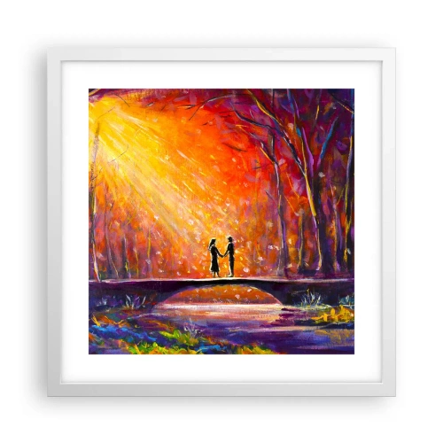 Poster în ramă albă - Și cerul îi iubește - 40x40 cm