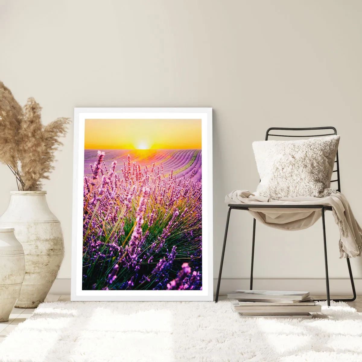 Poster în ramă albă - Câmpul parfumat - 30x40 cm