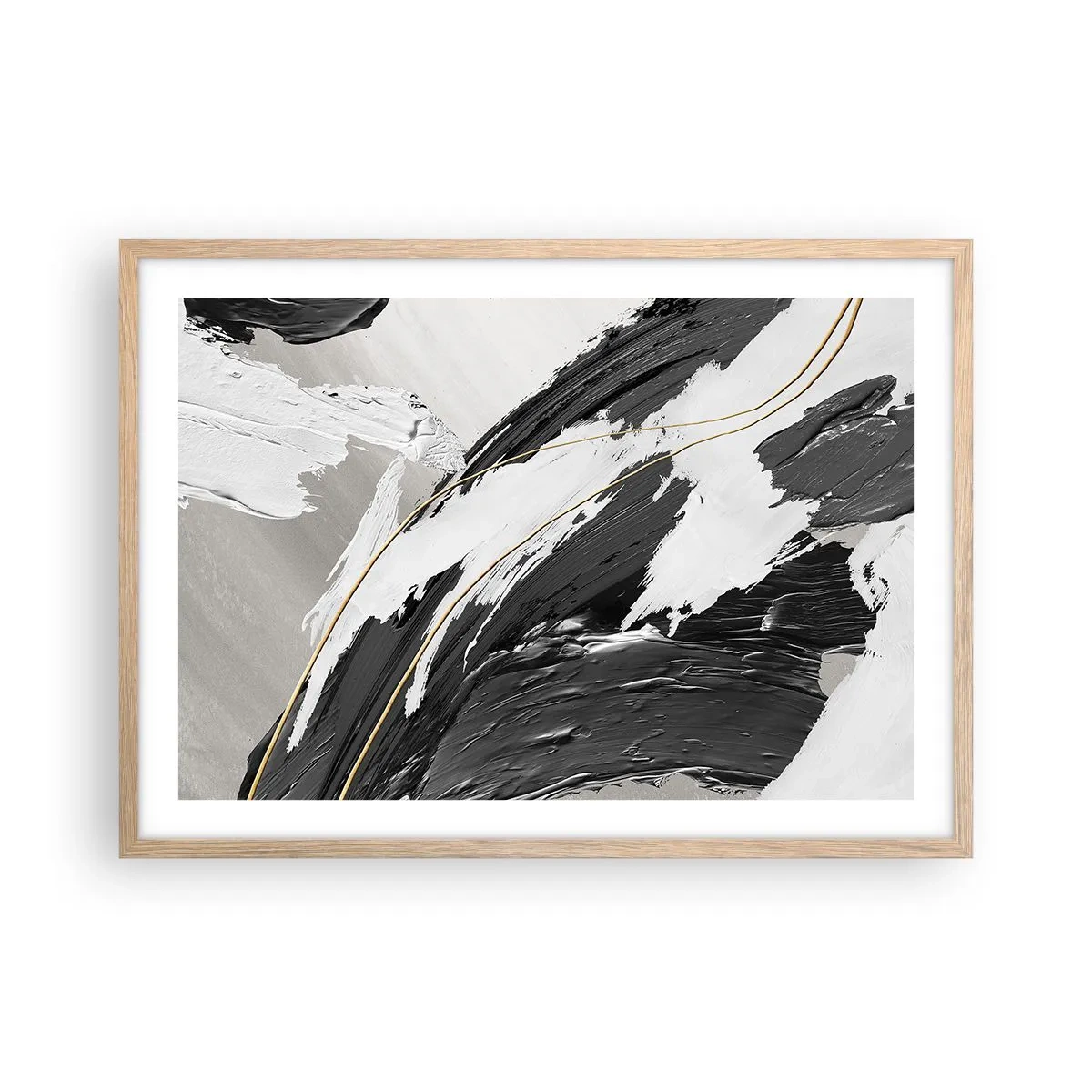 Poster în ramă de stejar deschis - Abstracție cu fler - 70x50 cm