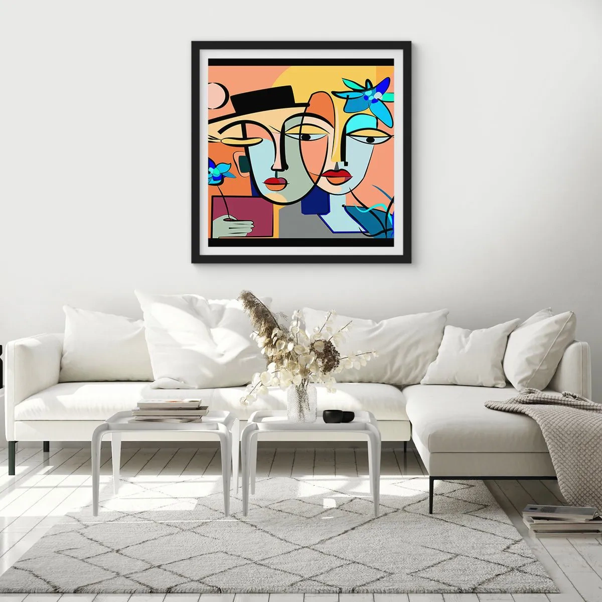 Poster în ramă neagră - Întâlnire cu Picasso - 30x30 cm