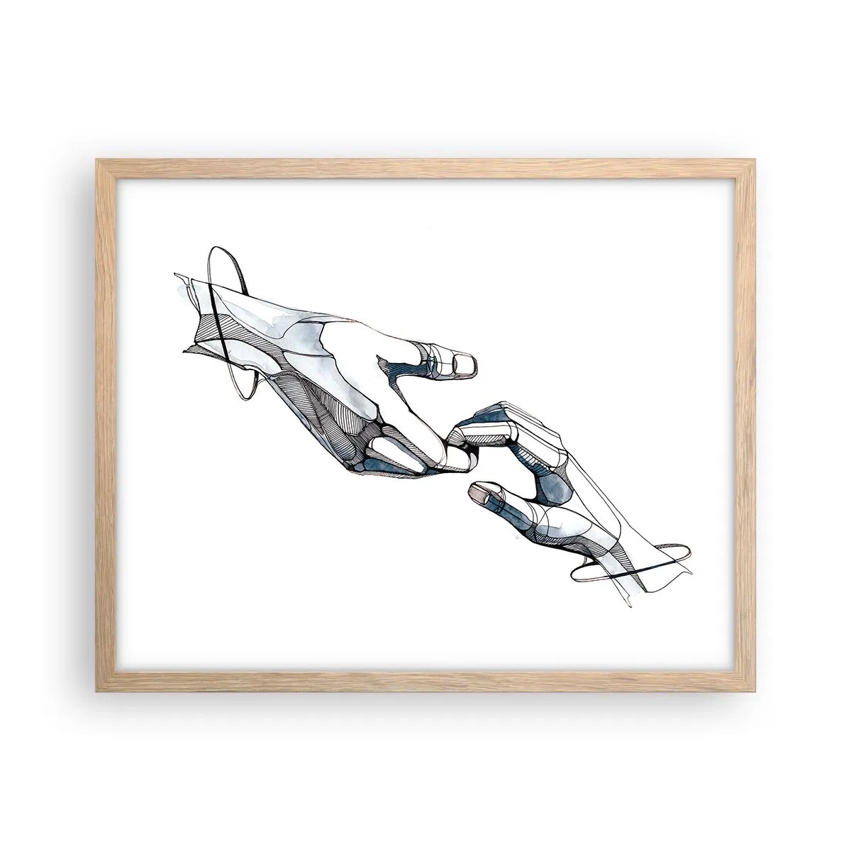 Poster în ramă de stejar deschis - Gest frumos - 50x40 cm