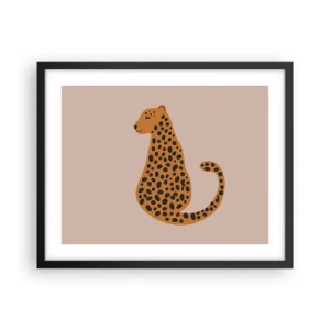 Poster în ramă neagră - Modelul leopard este tot timpul la modă - 50x40 cm