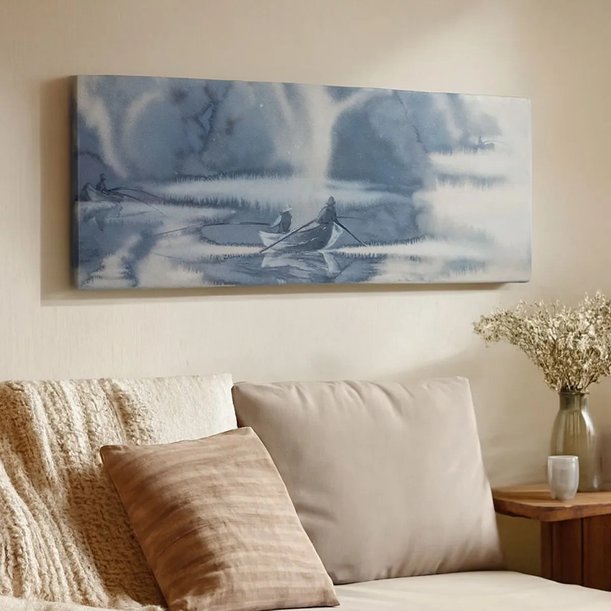 Tablou pe pânză - Pescarii în paradisul lor - 100x40 cm