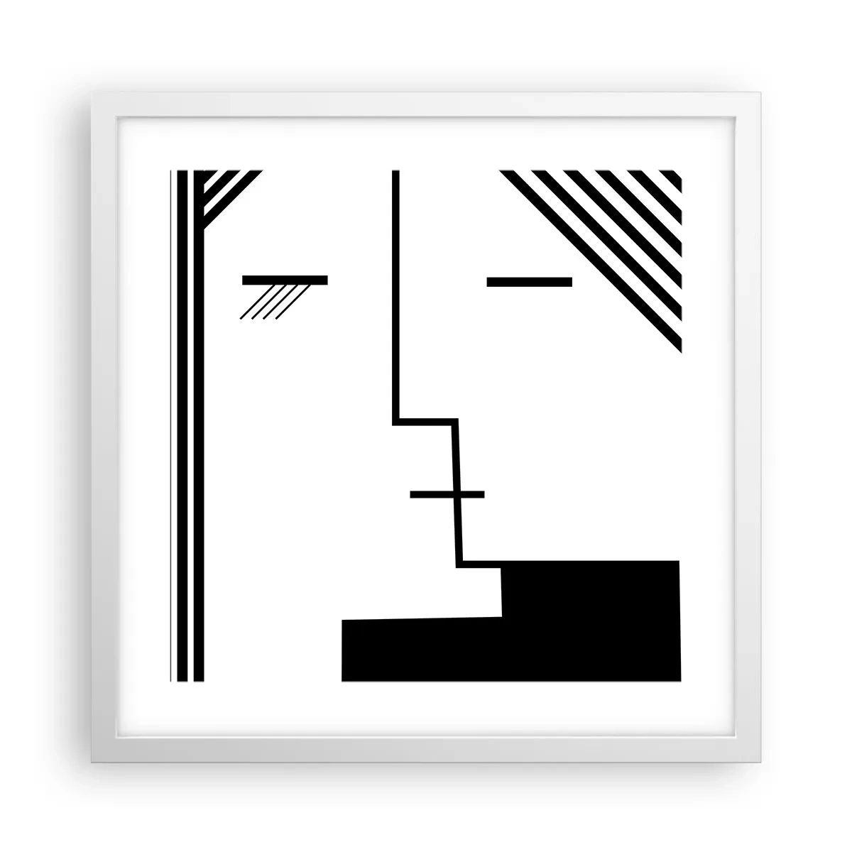 Poster în ramă albă - Doar un sărut - 40x40 cm