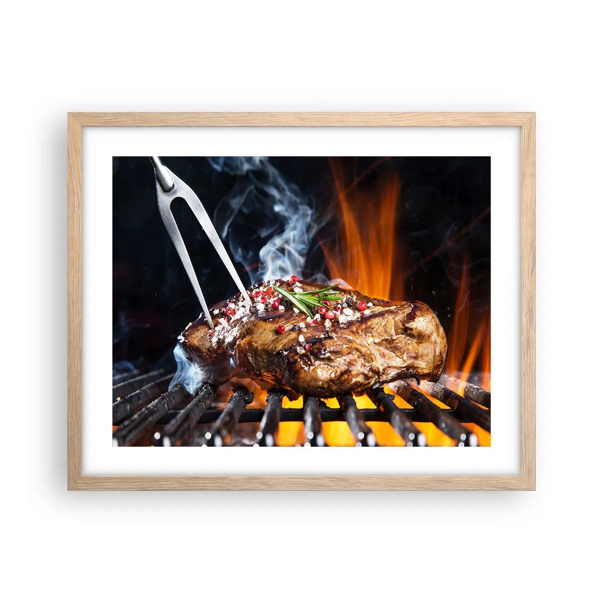 Poster în ramă de stejar deschis - Suculente și parfumate - 50x40 cm