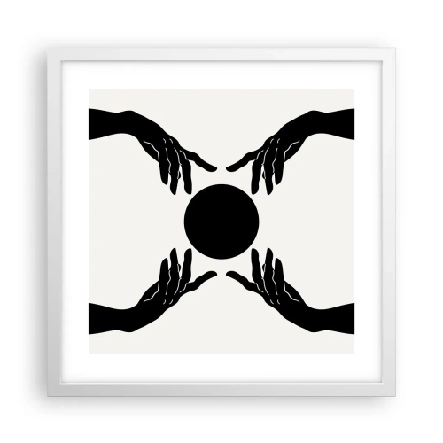 Poster în ramă albă - Semnul secret - 40x40 cm