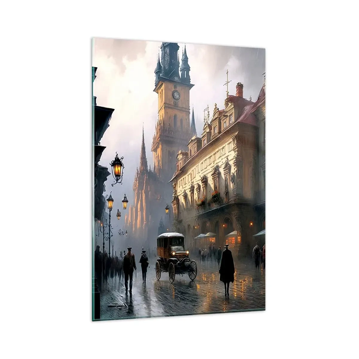 Tablou pe sticlă - Magia unei seri la Praga - 80x120 cm