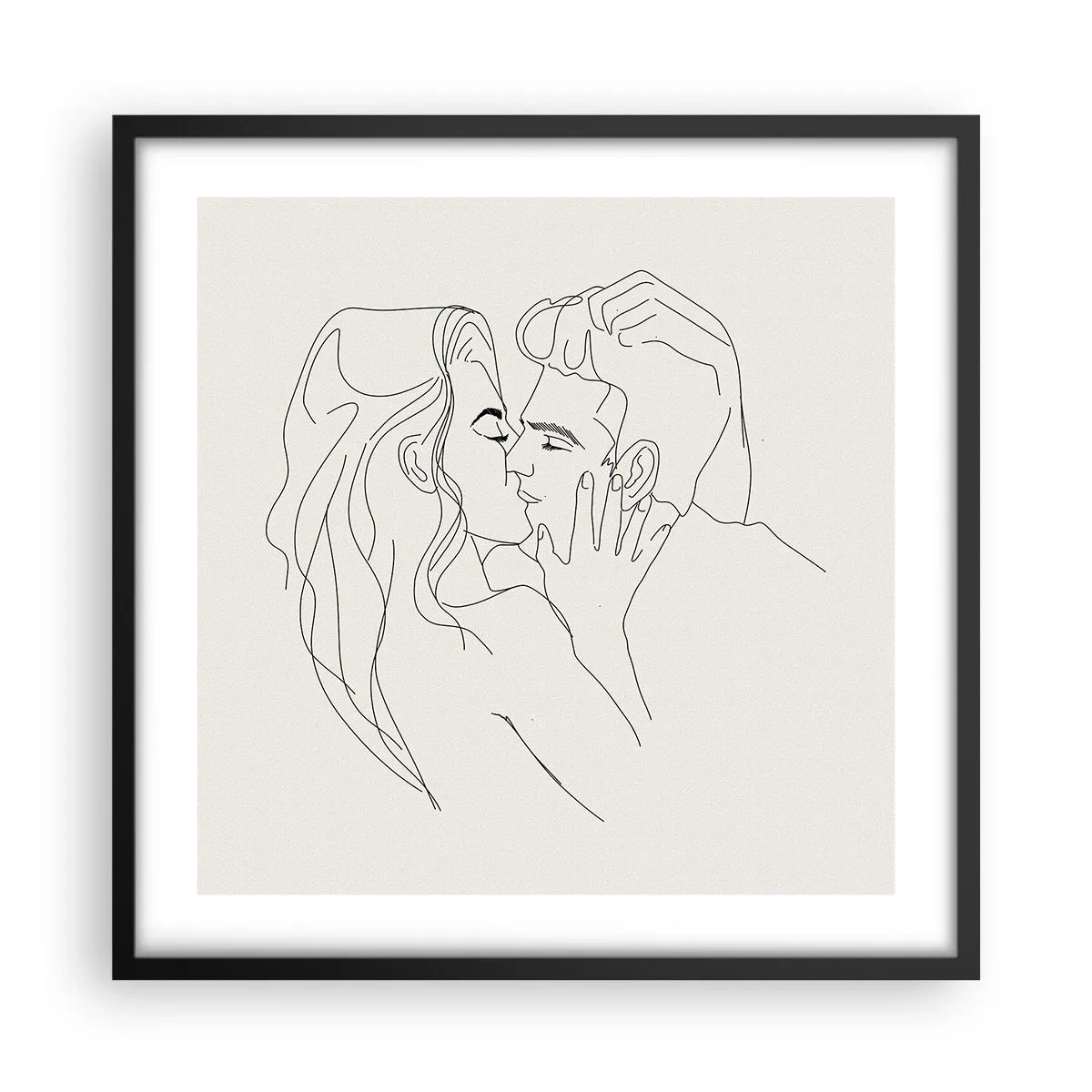 Poster în ramă neagră - Încurcați în sentimente - 50x50 cm