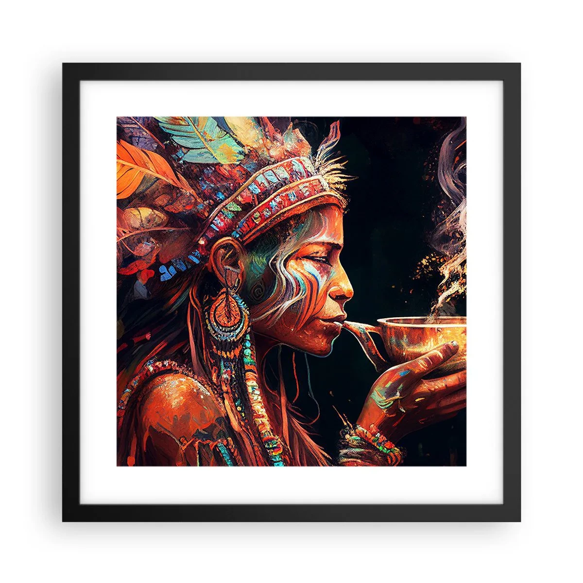 Poster în ramă neagră - Ritual magic - 40x40 cm