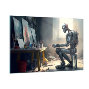 Tablou pe sticlă - Actul de creație - 120x80 cm