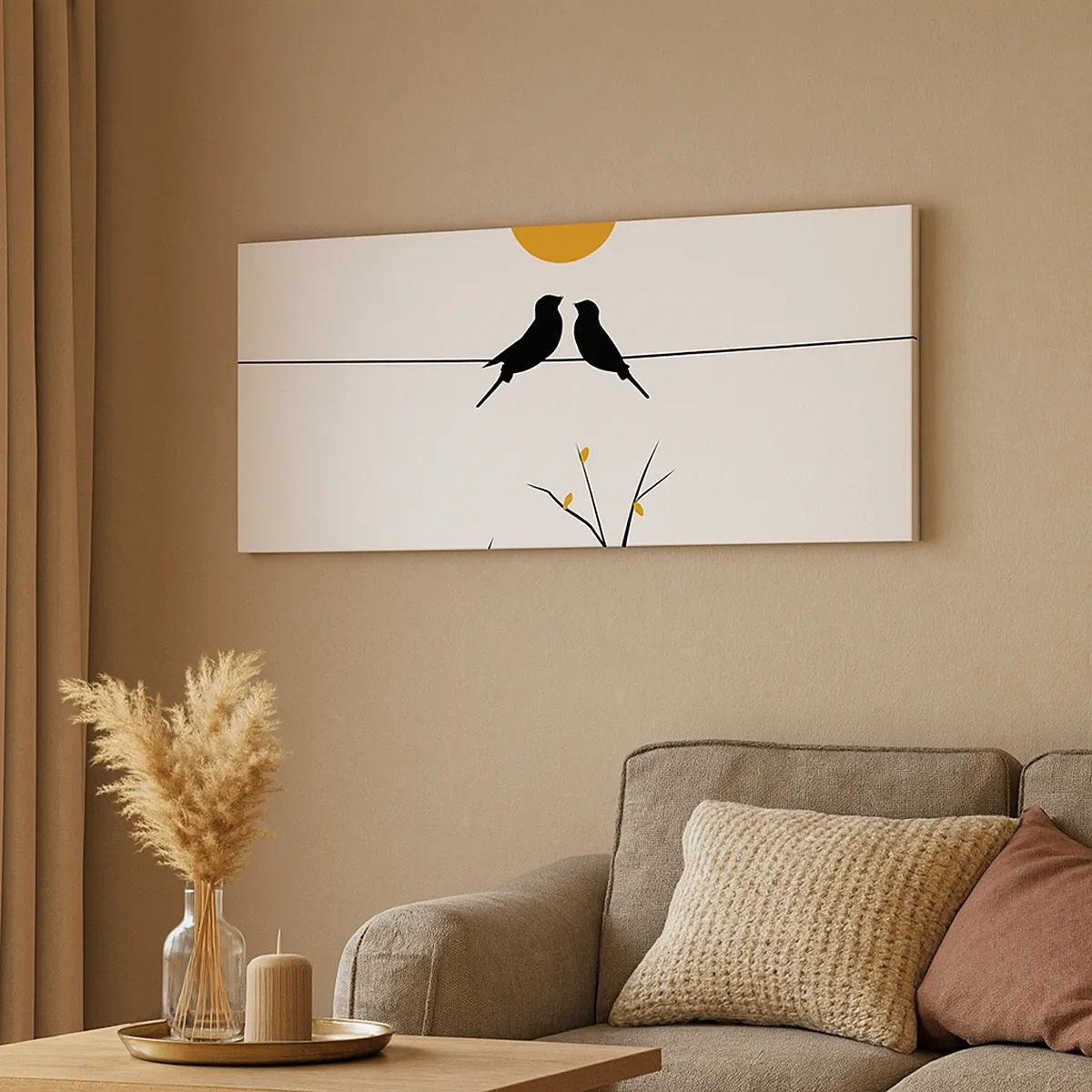 Tablou pe pânză - Seară cu privighetori - 30x30 cm