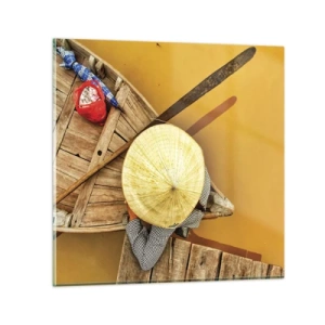 Tablou pe sticlă - Viața pe râul galben - 60x60 cm