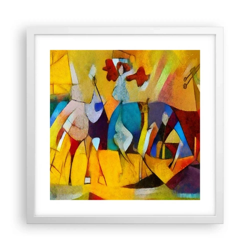 Poster în ramă albă - Soare - viață - bucurie - 40x40 cm