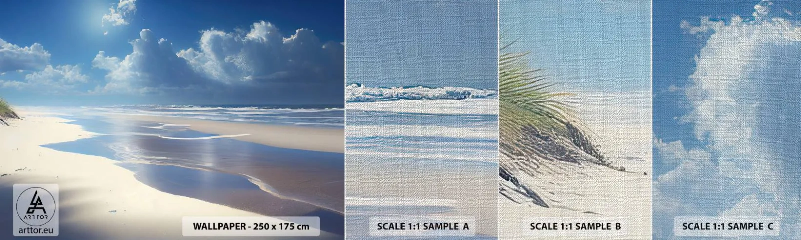 Mostră tapet Premium Canvas - Vacanță în paradis - plajă, Ocean, Sărbători - 100x30 cm