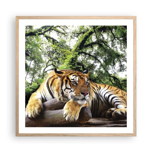 Poster în ramă de stejar deschis - Cu respect - 60x60 cm