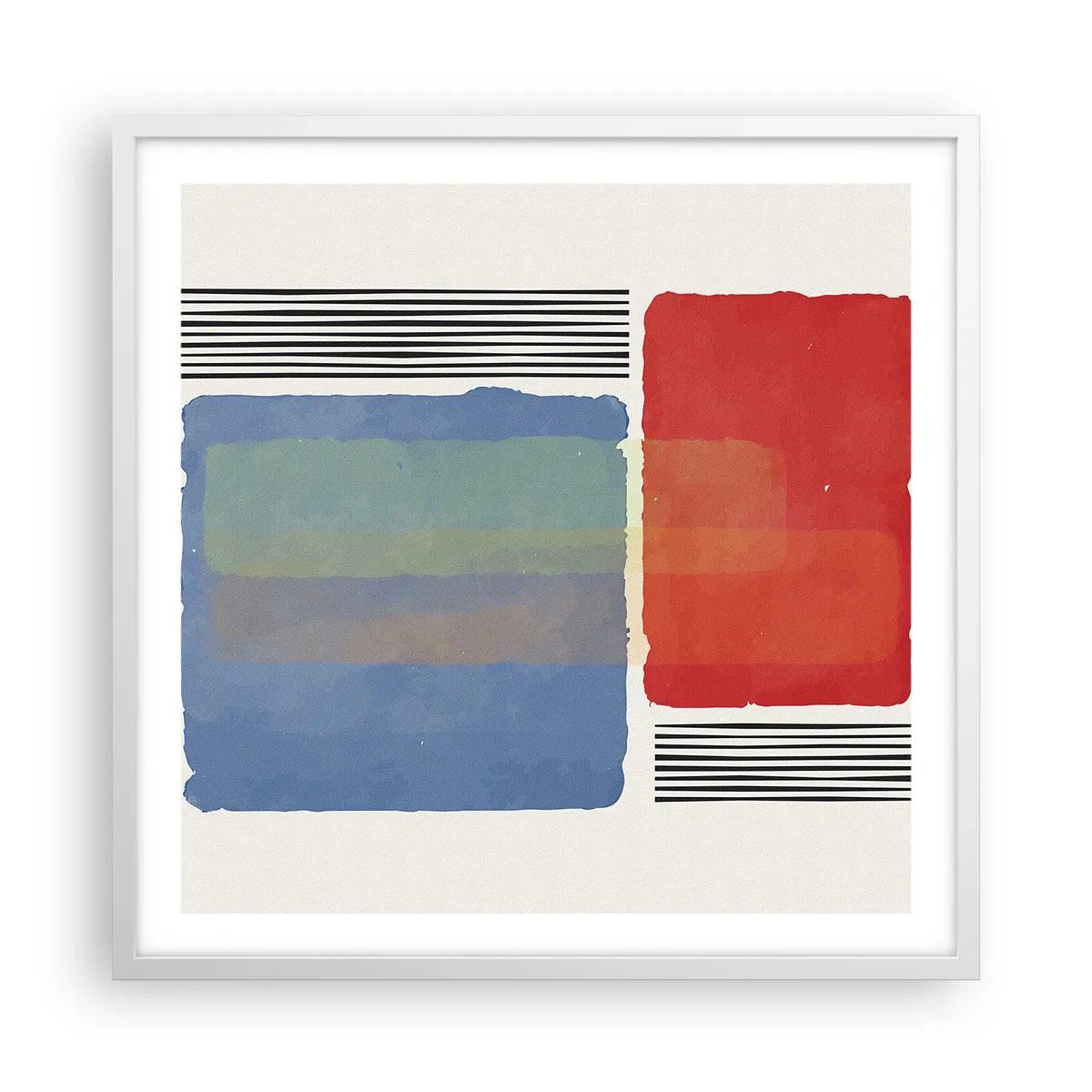 Poster în ramă albă - Spiritul și litera geometriei - 60x60 cm