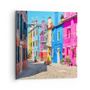 Tablou pe pânză - Orașul "Sub papagali" - 70x70 cm