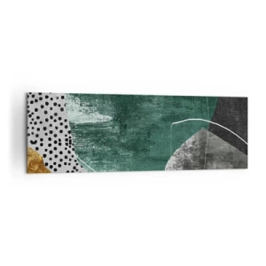 Tablou pe pânză - Abstracție colorată cu fulgi de aur - 160x50 cm