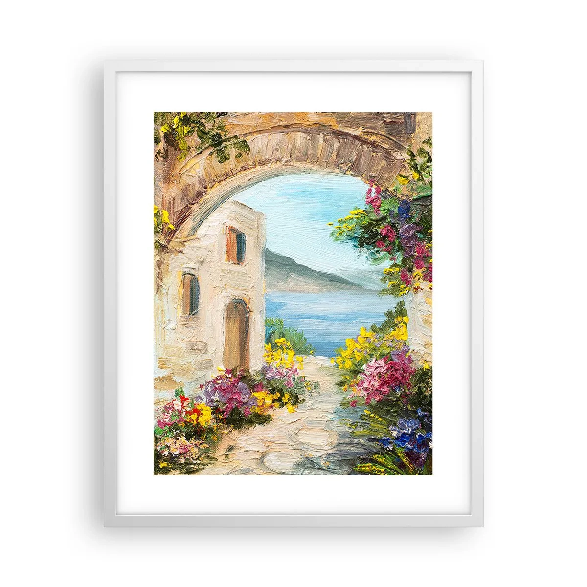 Poster în ramă albă - Farmecul peisajului de coastă - 40x50 cm