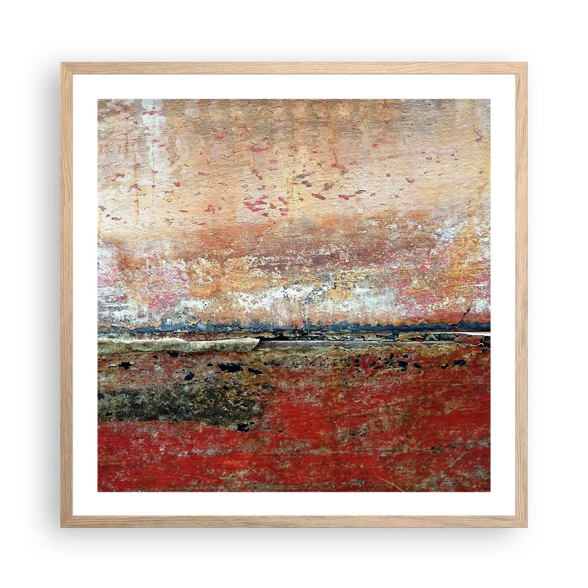 Poster în ramă de stejar deschis - Oare este marea? - 60x60 cm