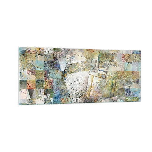 Tablou pe sticlă - Remaniere geometrică - 100x40 cm