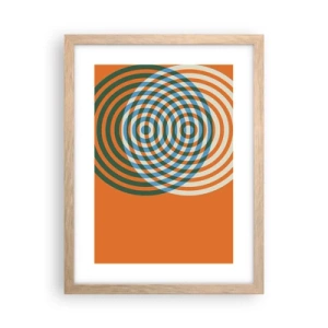 Poster în ramă de stejar deschis - Variație circulară abstractă - 30x40 cm