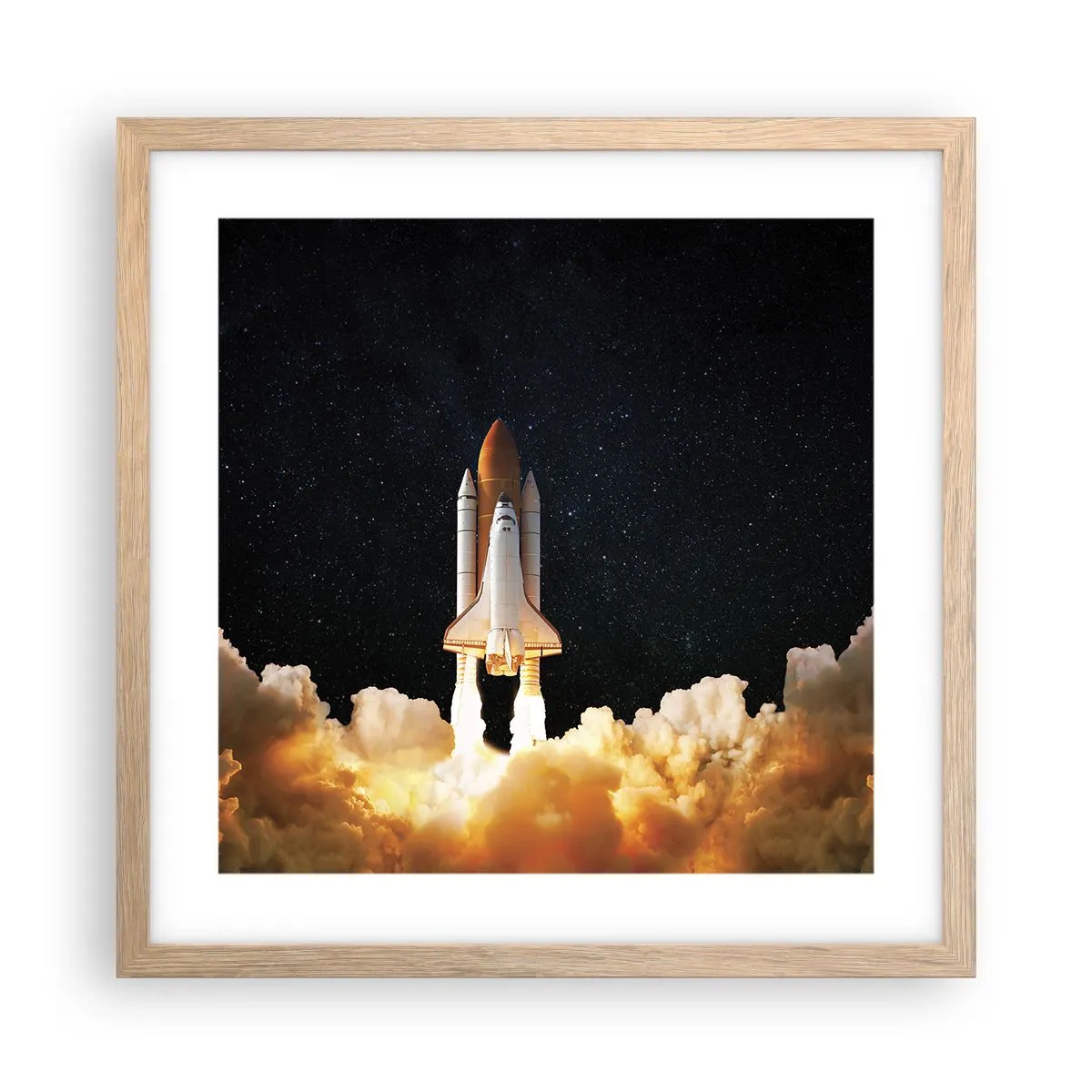 Poster în ramă de stejar deschis - Ad astra! - 40x40 cm