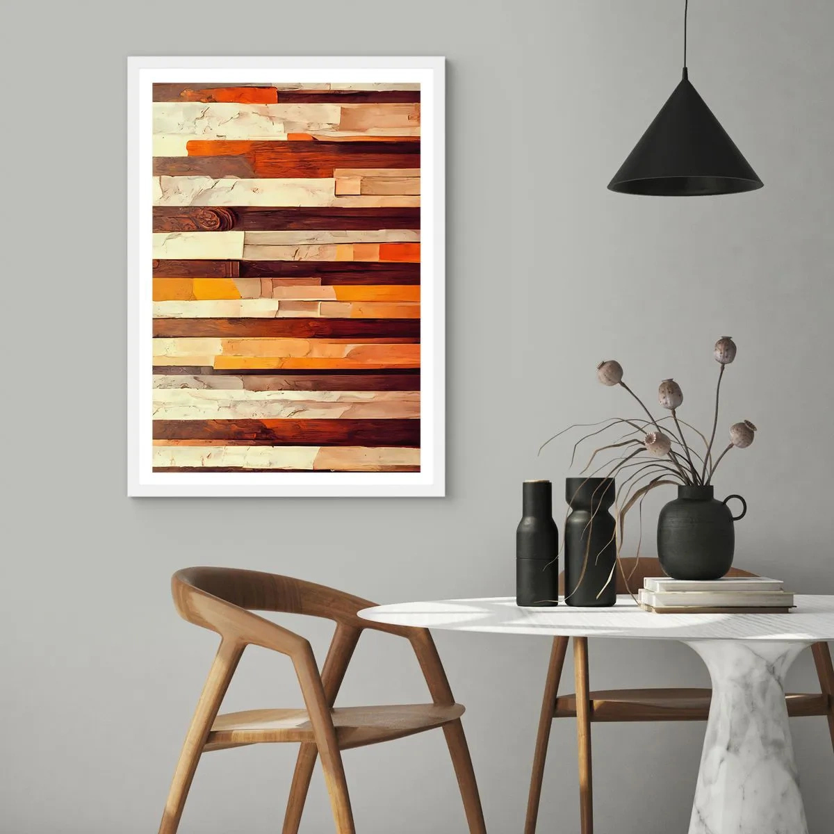 Poster în ramă albă - Imnul copacilor din pădure - 50x70 cm