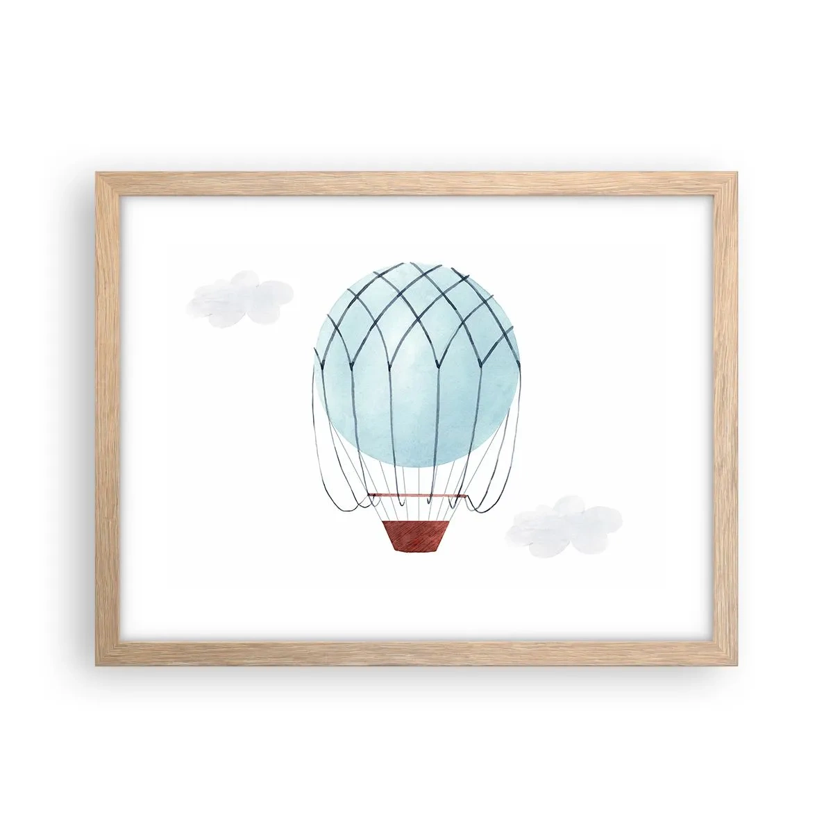 Poster în ramă de stejar deschis - Complet în nori - 40x30 cm