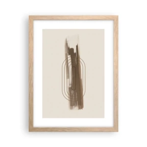 Poster în ramă de stejar deschis - O adiere de gri - 30x40 cm