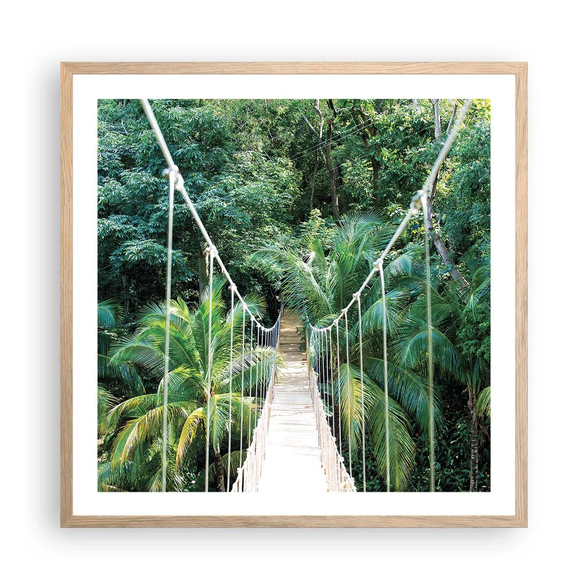 Poster în ramă de stejar deschis - Welcome to the jungle! - 60x60 cm