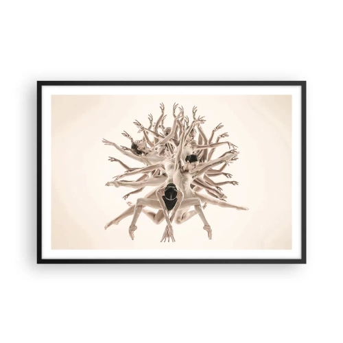 Poster în ramă neagră - Înflorirea în dans - 91x61 cm