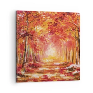 Tablou pe pânză - Pădurea de cupru - 60x60 cm