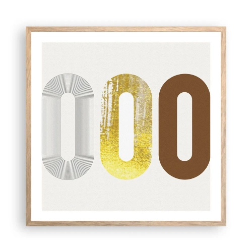 Poster în ramă de stejar deschis - Ooo! - 60x60 cm