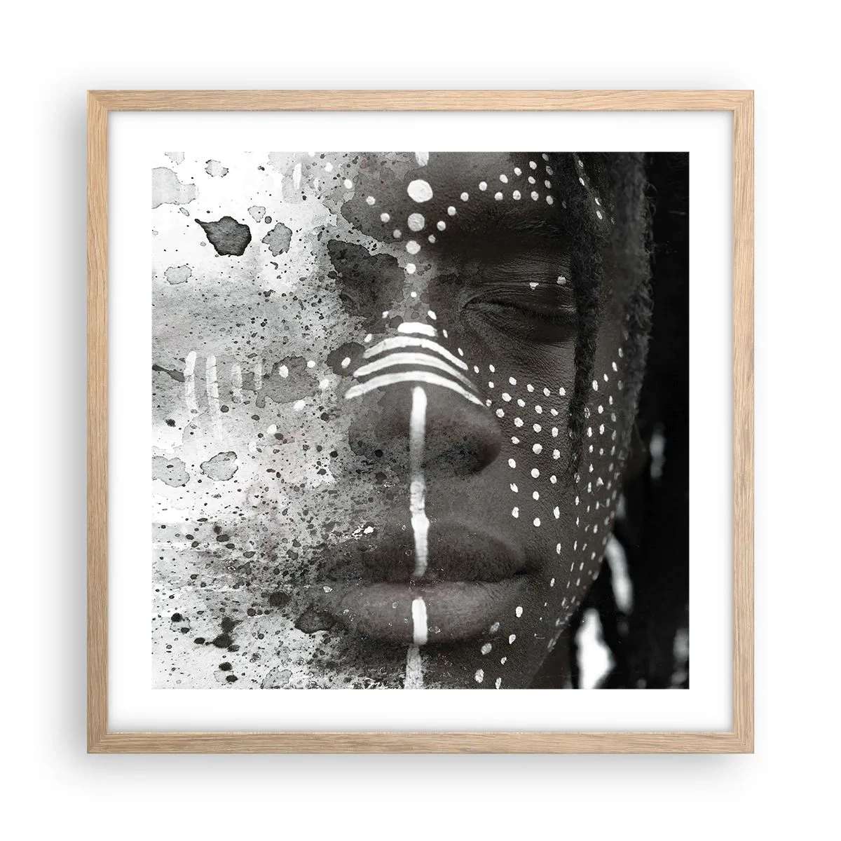 Poster în ramă de stejar deschis - Descoperă spiritul original - 50x50 cm