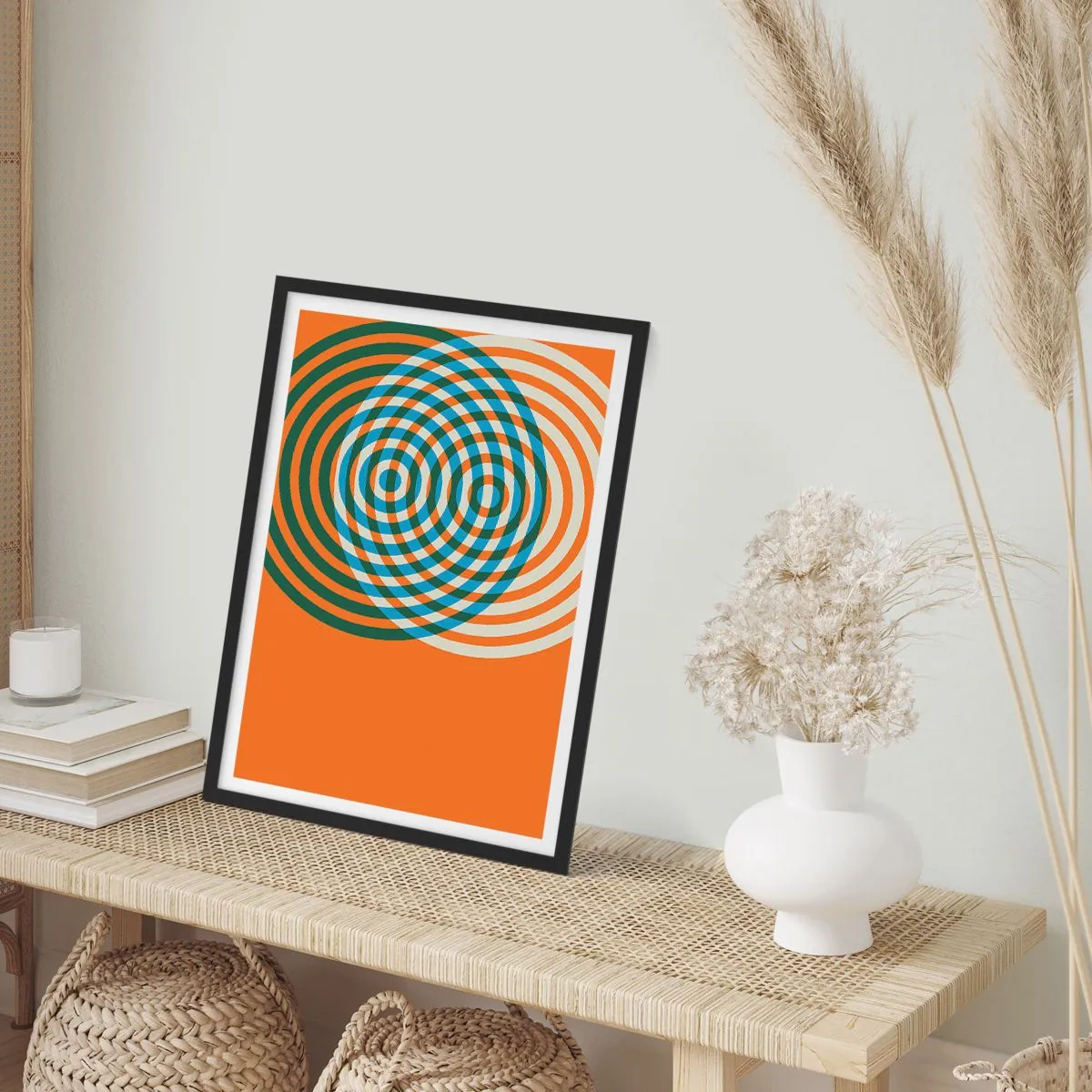Poster în ramă neagră - Variație circulară abstractă - 61x91 cm