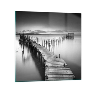 Tablou pe sticlă - Liniștea unui țărm uitat - 70x70 cm