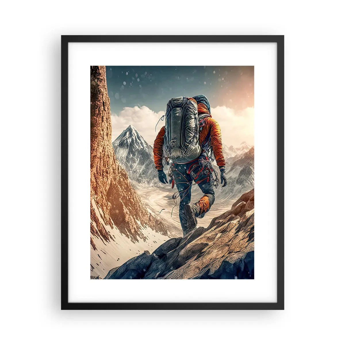 Poster în ramă neagră - Războinic singuratic - 40x50 cm