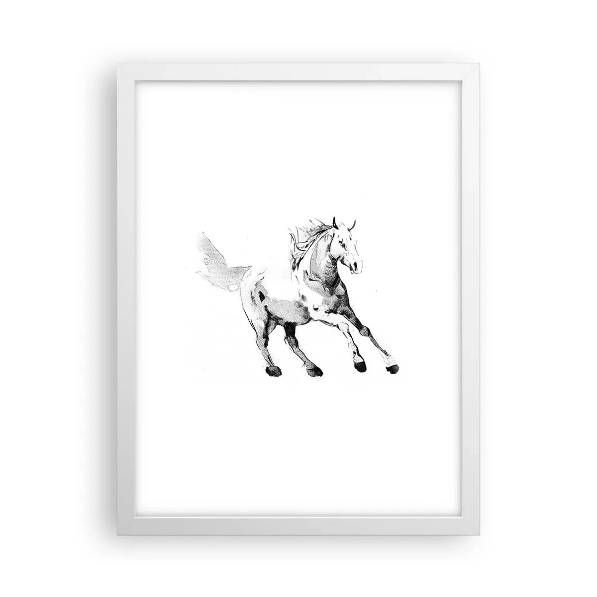 Poster în ramă albă - Suflet neîmblânzit - 30x40 cm