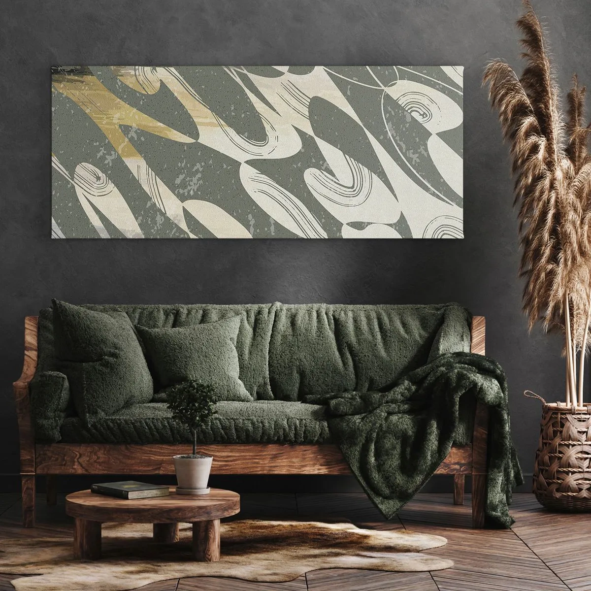 Tablou pe pânză - Abstracție ritmică - 140x50 cm
