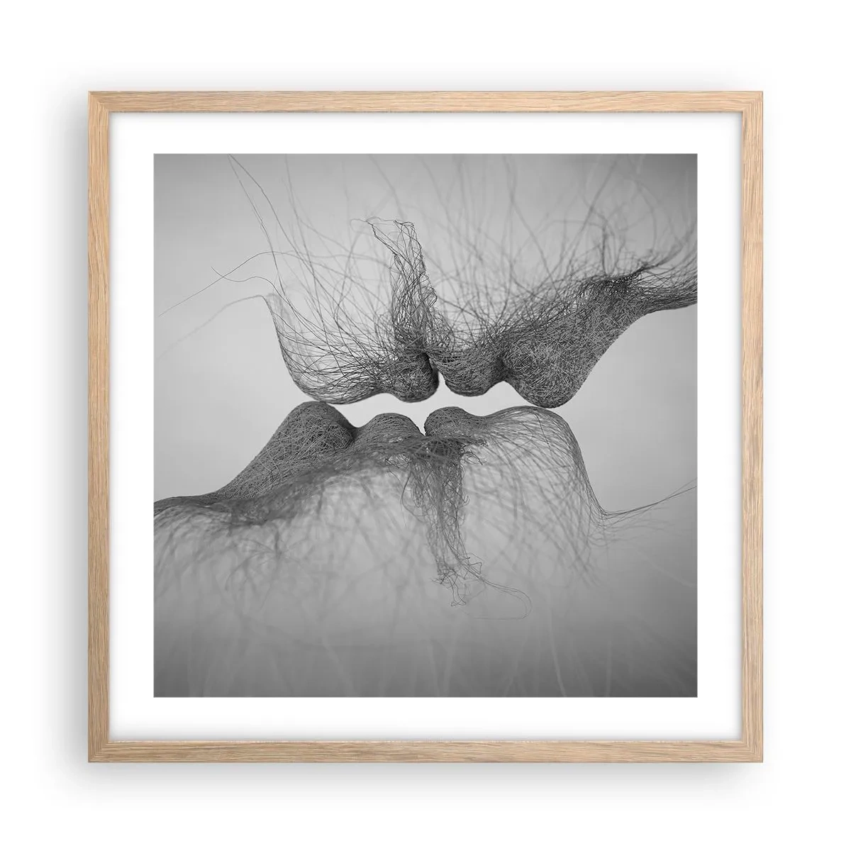 Poster în ramă de stejar deschis - Sărutul vântului - 50x50 cm