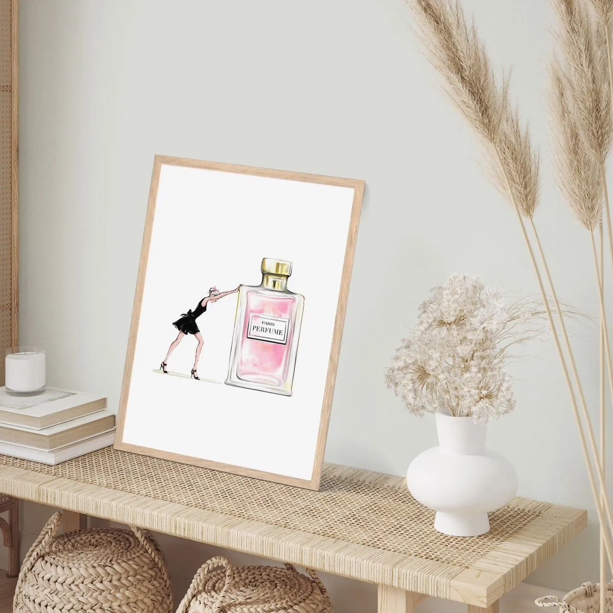Poster în ramă de stejar deschis - Esența feminității - 30x40 cm