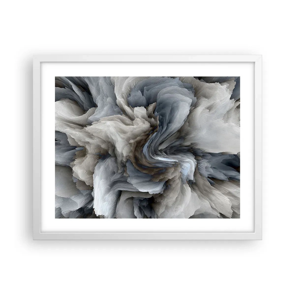 Poster în ramă albă - Piatră și floare - 50x40 cm