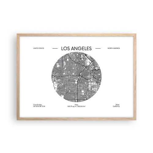 Poster în ramă de stejar deschis - Anatomia Los Angeles - 70x50 cm