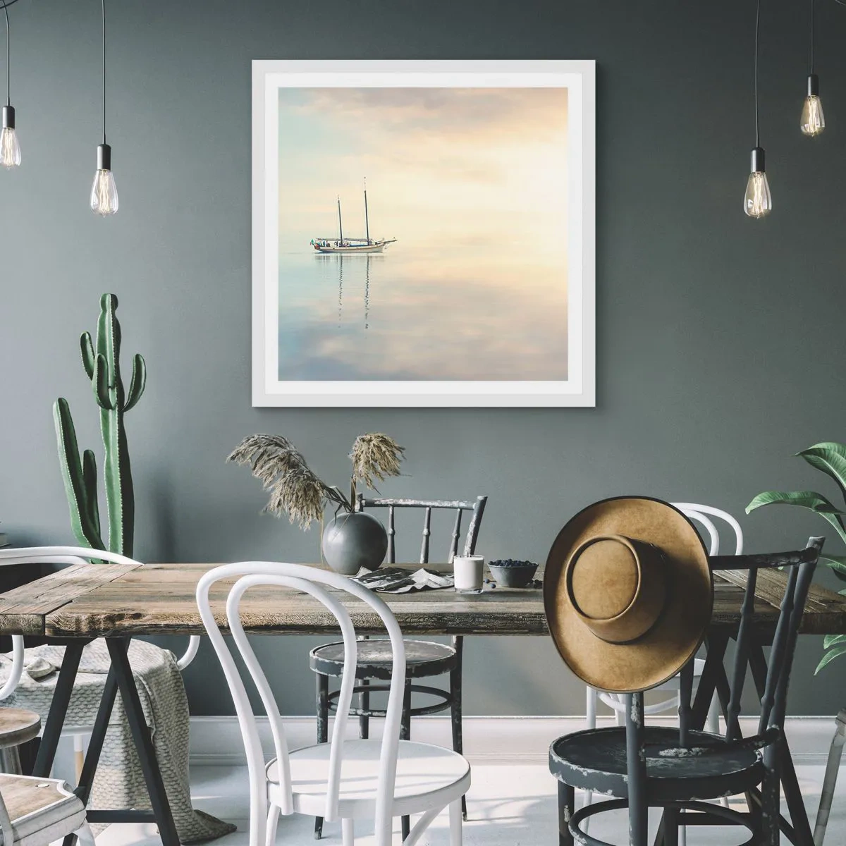 Poster în ramă albă - În tăcerea mării - 40x40 cm