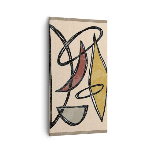 Tablou pe pânză - Compoziție - arcuri și ovale - 55x100 cm