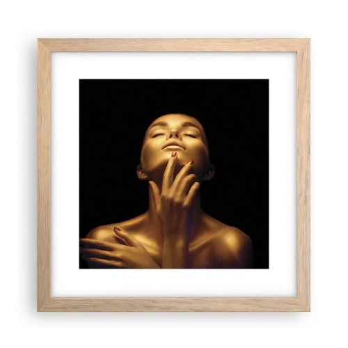 Poster în ramă de stejar deschis - Ca mătasea aurie - 30x30 cm