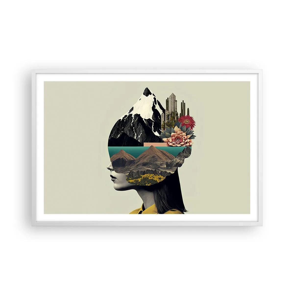 Poster în ramă albă - Femeia - întotdeauna un mister - 91x61 cm