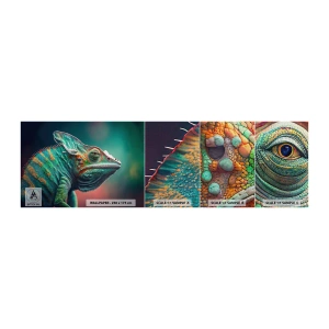 Mostră tapet Premium Canvas - Mă poți vedea? Nu e bine... - Cameleon, Animale, reptilă - 100x30 cm