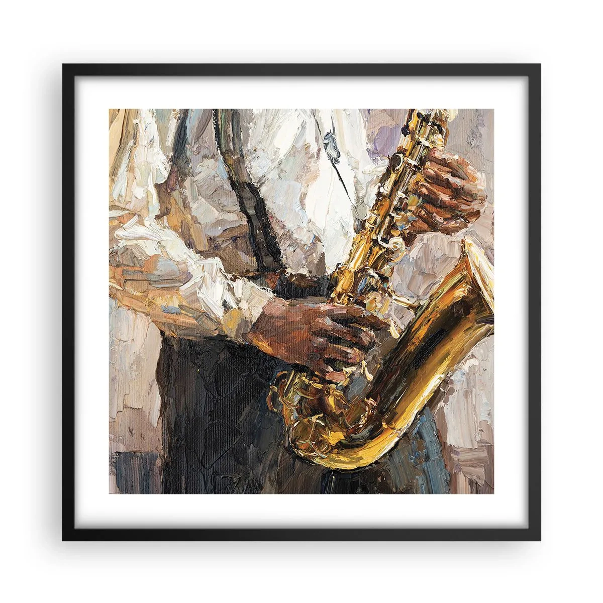 Poster în ramă neagră - E timpul pentru a cânta solo - 50x50 cm